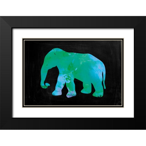The Turquoise Elephant Black Modern Wood Framed Art Print with Double Matting by Brown,Victoria
