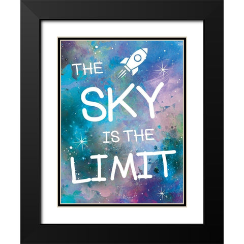 Galaxy Sky Black Modern Wood Framed Art Print with Double Matting by Brown, Victoria