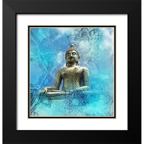Buddha-Mandala Black Modern Wood Framed Art Print with Double Matting by Brown, Victoria