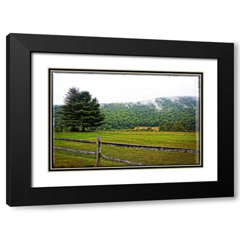 Morning Mountain Smoke Black Modern Wood Framed Art Print with Double Matting by Foschino, Suzanne