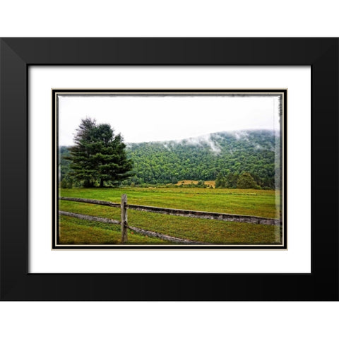 Morning Mountain Smoke Black Modern Wood Framed Art Print with Double Matting by Foschino, Suzanne