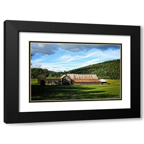 Country Barn 3 Black Modern Wood Framed Art Print with Double Matting by Foschino, Suzanne