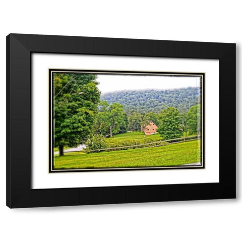 Country Mountain Home Black Modern Wood Framed Art Print with Double Matting by Foschino, Suzanne