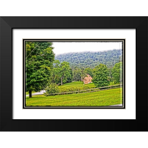 Country Mountain Home Black Modern Wood Framed Art Print with Double Matting by Foschino, Suzanne