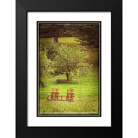 Mountain Chairs Vintage Black Modern Wood Framed Art Print with Double Matting by Foschino, Suzanne