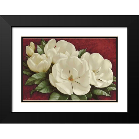 Magnolia I Black Modern Wood Framed Art Print with Double Matting by Levashov, Igor
