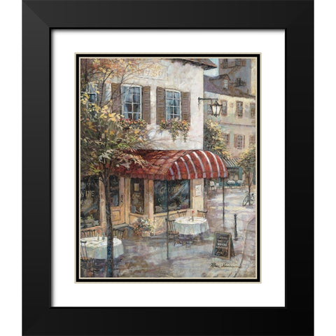 Coffee House Ambience Black Modern Wood Framed Art Print with Double Matting by Manning, Ruane
