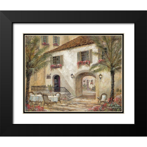 Gentle Palms And Wine Black Modern Wood Framed Art Print with Double Matting by Manning, Ruane