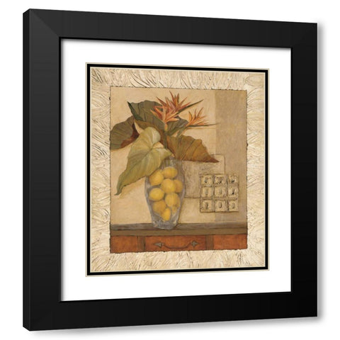 Olson-Citrus Bouquet II Black Modern Wood Framed Art Print with Double Matting by Olson, Charlene