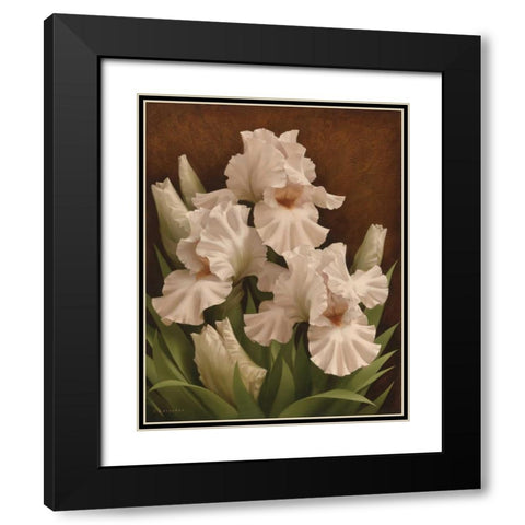 Iris Illumination I Black Modern Wood Framed Art Print with Double Matting by Levashov, Igor