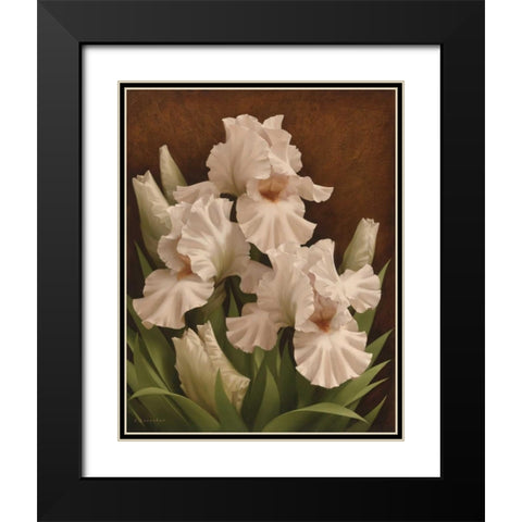 Iris Illumination I Black Modern Wood Framed Art Print with Double Matting by Levashov, Igor