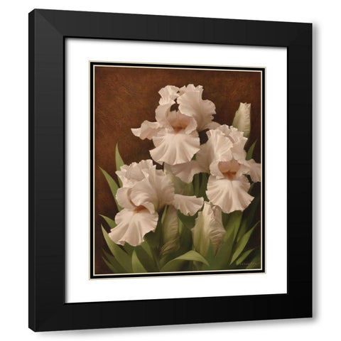 Iris Illumination II Black Modern Wood Framed Art Print with Double Matting by Levashov, Igor