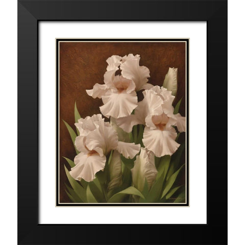 Iris Illumination II Black Modern Wood Framed Art Print with Double Matting by Levashov, Igor