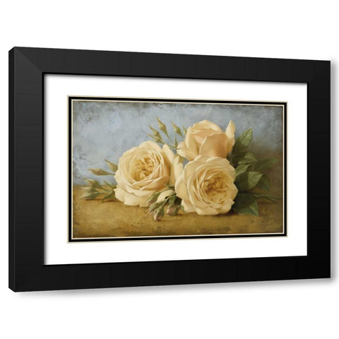 Roses from Ivan Black Modern Wood Framed Art Print with Double Matting by Levashov, Igor