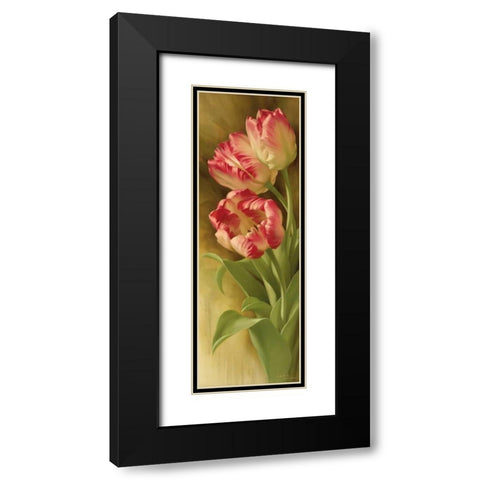 Springs Parrot Tulip I Black Modern Wood Framed Art Print with Double Matting by Levashov, Igor