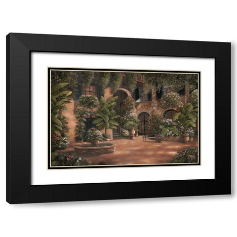 French Quarter Courtyard I Black Modern Wood Framed Art Print with Double Matting by Brown, Betsy