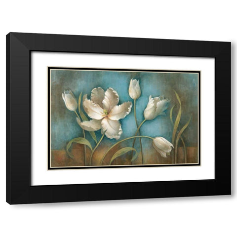 Tulip Melody Black Modern Wood Framed Art Print with Double Matting by Vollherbst-Lane, Elaine