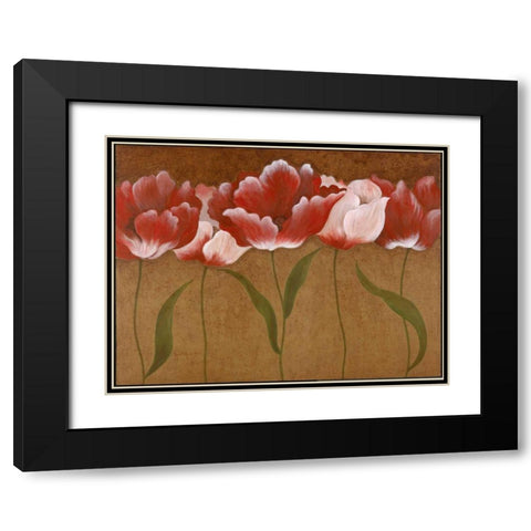 Flower Dance I Black Modern Wood Framed Art Print with Double Matting by Tava Studios