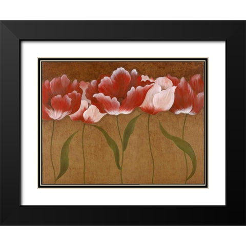 Flower Dance I Black Modern Wood Framed Art Print with Double Matting by Tava Studios