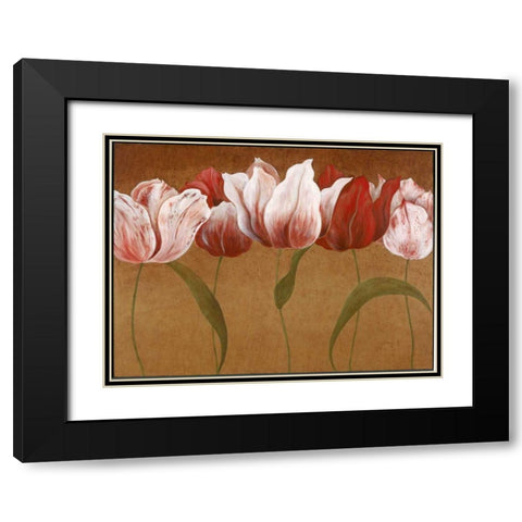 Flower Dance II Black Modern Wood Framed Art Print with Double Matting by Tava Studios