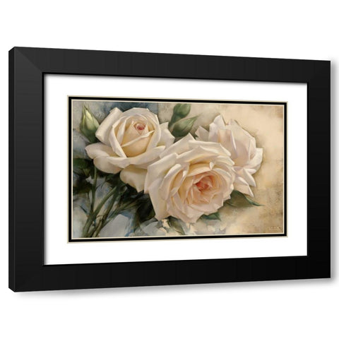 La Roseraie I Black Modern Wood Framed Art Print with Double Matting by Levashov, Igor