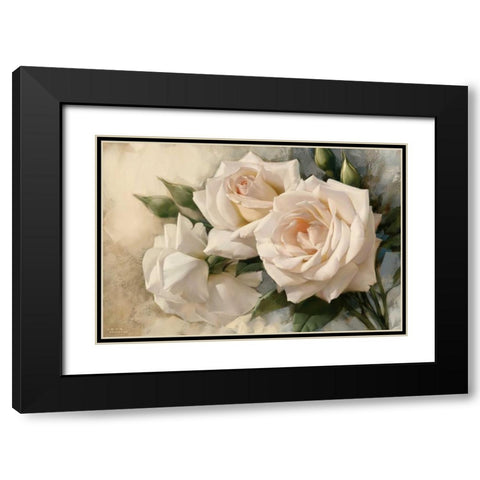 La Roseraie II Black Modern Wood Framed Art Print with Double Matting by Levashov, Igor