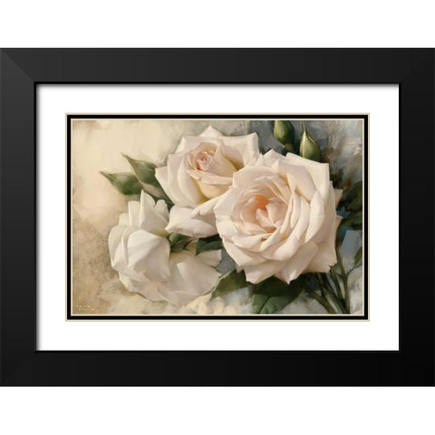 La Roseraie II Black Modern Wood Framed Art Print with Double Matting by Levashov, Igor