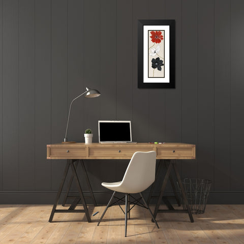 Elegante Trio I Black Modern Wood Framed Art Print with Double Matting by Tava Studios