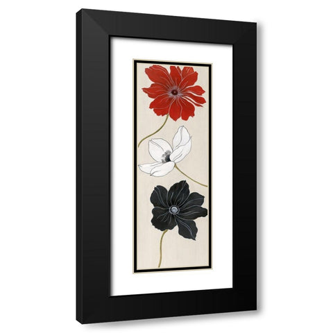Elegante Trio I Black Modern Wood Framed Art Print with Double Matting by Tava Studios