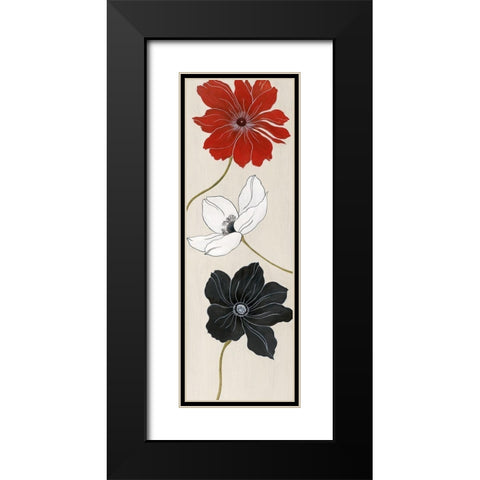 Elegante Trio I Black Modern Wood Framed Art Print with Double Matting by Tava Studios