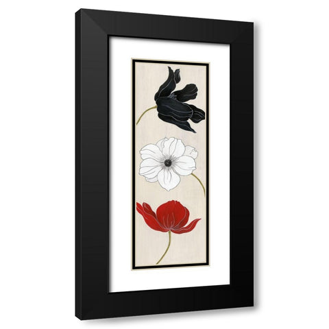 Elegante Trio II Black Modern Wood Framed Art Print with Double Matting by Tava Studios