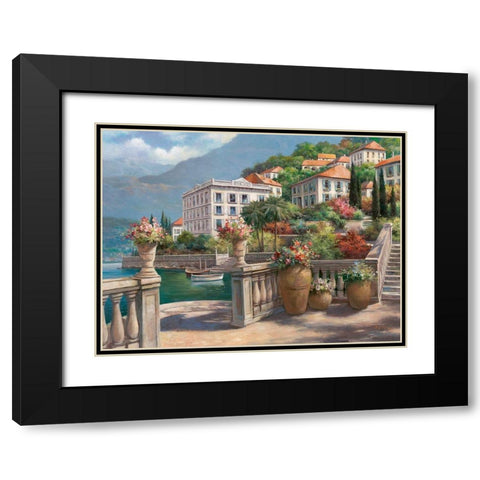 Lago di Como II Black Modern Wood Framed Art Print with Double Matting by Chiu, T.C.