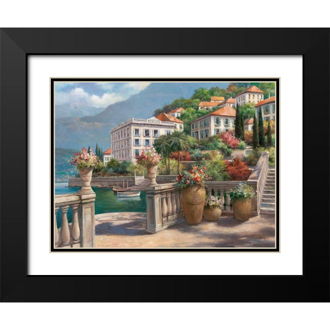 Lago di Como II Black Modern Wood Framed Art Print with Double Matting by Chiu, T.C.