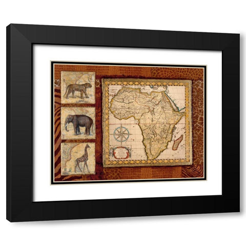 Journey to Africa I Black Modern Wood Framed Art Print with Double Matting by Tava Studios