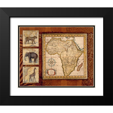 Journey to Africa I Black Modern Wood Framed Art Print with Double Matting by Tava Studios