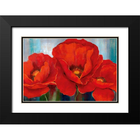 Magnifique En Rouge Black Modern Wood Framed Art Print with Double Matting by Nan