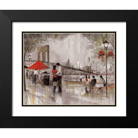 New York Romance Black Modern Wood Framed Art Print with Double Matting by Manning, Ruane
