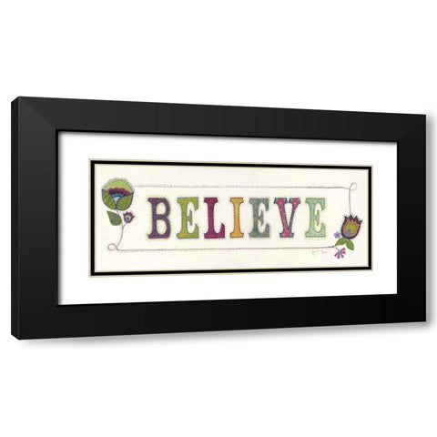 Believe Black Modern Wood Framed Art Print with Double Matting by Tava Studios