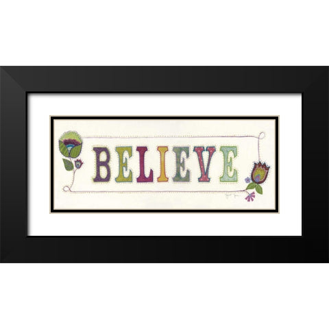 Believe Black Modern Wood Framed Art Print with Double Matting by Tava Studios