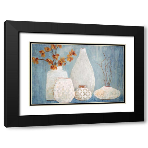 Soft Light Black Modern Wood Framed Art Print with Double Matting by Tava Studios