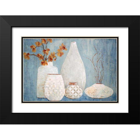 Soft Light Black Modern Wood Framed Art Print with Double Matting by Tava Studios