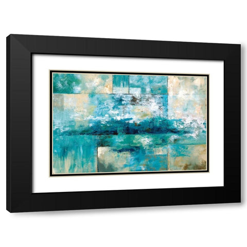Aqua Viva Black Modern Wood Framed Art Print with Double Matting by Nan