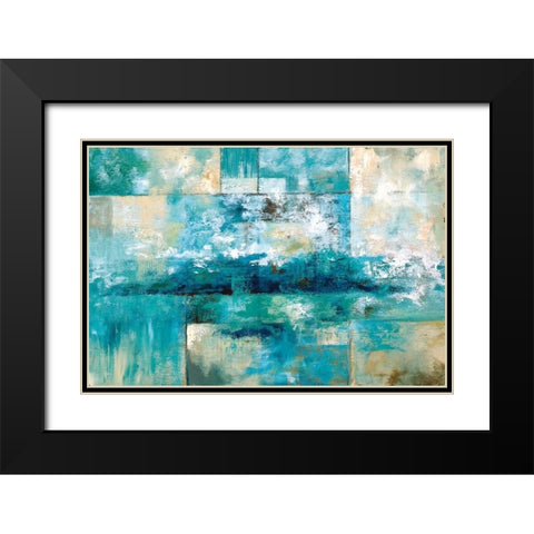 Aqua Viva Black Modern Wood Framed Art Print with Double Matting by Nan