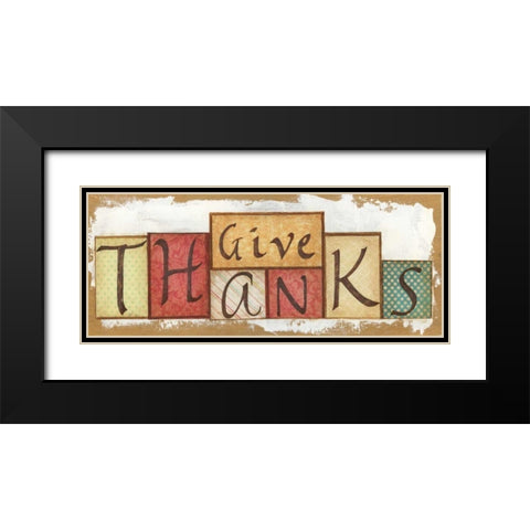Give Thanks Black Modern Wood Framed Art Print with Double Matting by Tava Studios