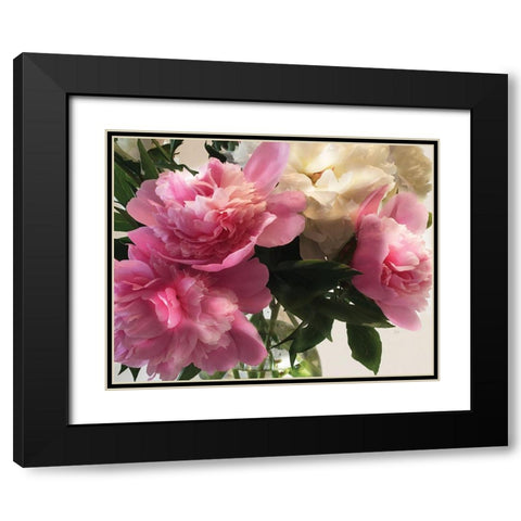 Fresh Cut Peonies Black Modern Wood Framed Art Print with Double Matting by Nan