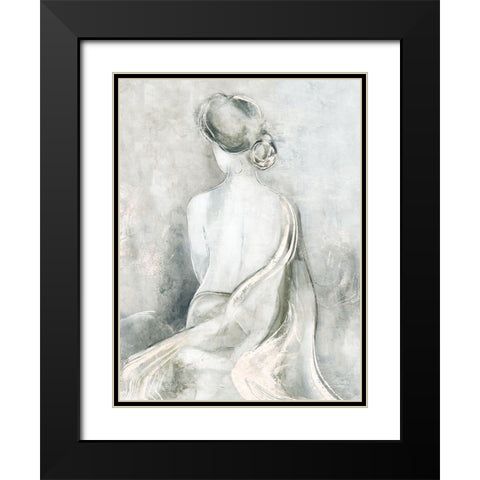 Sweet Serenity Black Modern Wood Framed Art Print with Double Matting by Tava Studios