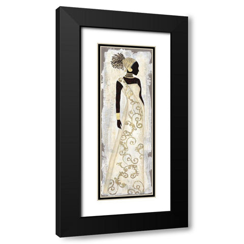 Saharan Charm Black Modern Wood Framed Art Print with Double Matting by Tava Studios