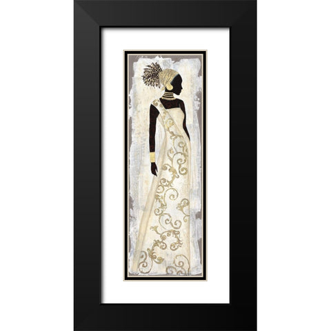 Saharan Charm Black Modern Wood Framed Art Print with Double Matting by Tava Studios