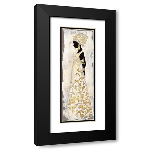 Saharan Grace Black Modern Wood Framed Art Print with Double Matting by Tava Studios