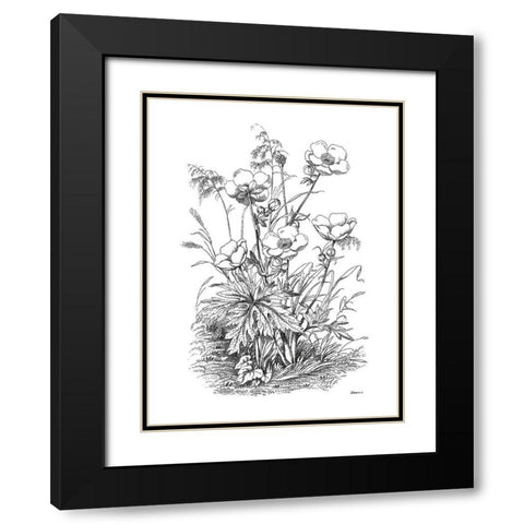 Botanical Black and Black Modern Wood Framed Art Print with Double Matting by Donovan, Kelly